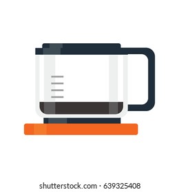 Flat illustration of a black coffee