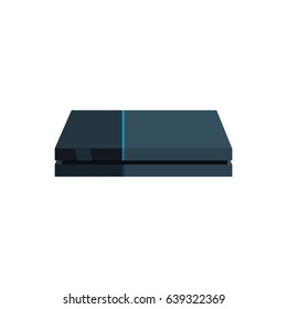 Flat illustration of a black game console