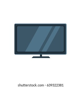 Flat illustration of a black LCD TV