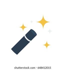 Flat illustration of a black magic wand