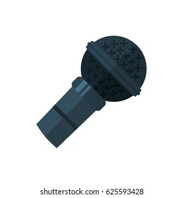 Flat illustration of a black microphone