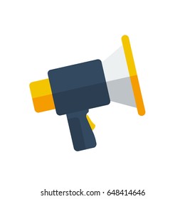 Flat illustration of a black and yellow megaphone