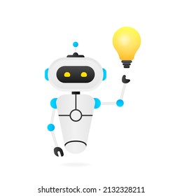 Ilustración plana con bot azul. Ayuda de soporte al cliente: ilustración de vector plana
