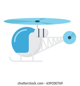 Flat illustration of blue helicopter
