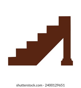 Flat illustration of boho style stairs on isolated background
