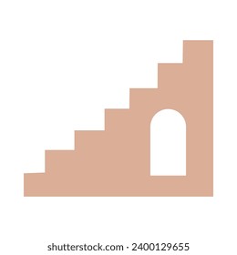 Flat illustration of boho style stairs on isolated background