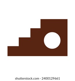 Ilustración plana de escaleras estilo boho en un fondo aislado