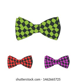 Flat Illustration of bow tie icon vector isolated man on white background - Vector