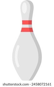 Flache Darstellung der Bowling Pin isoliert auf weißem Hintergrund.