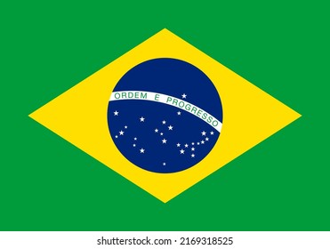 Flat Illustration of Brazil flag