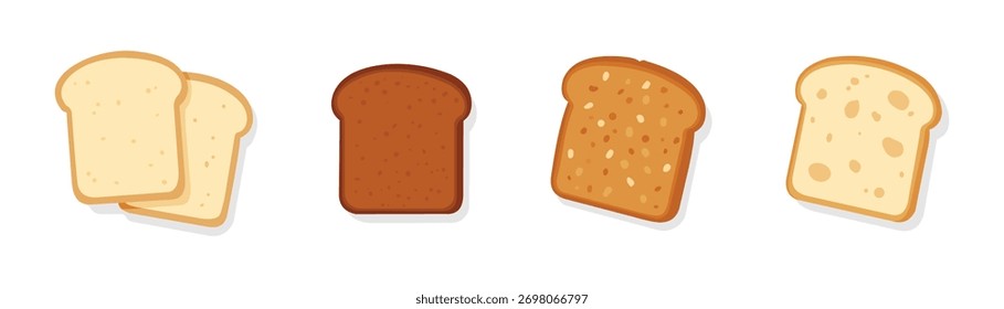 Ilustración plana de colecciones de Paquete de pan