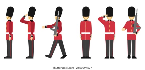 Ilustração plana: Guarda Real Britânica