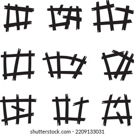 flat illustration of broken fence for halloween