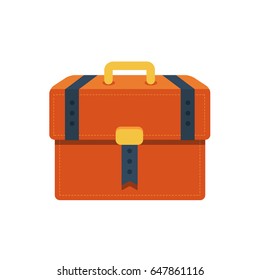 Flat illustration of a brown briefcase