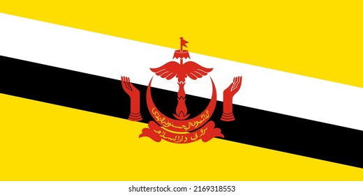 Ilustración plana de la bandera de Brunei