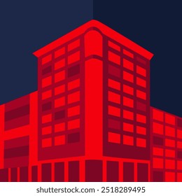 Ilustración plana de edificios y estructuras
