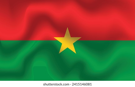 Flat Illustration of Burkina Faso national flag. Burkina Faso flag design. Burkina Faso Wave flag.
