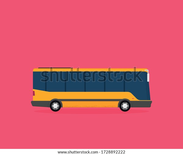 Flat illustration of a bus, eps10 vector\
isolated on color\
background