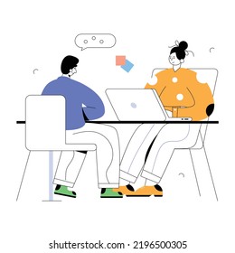 Una ilustración plana del análisis de negocios 
