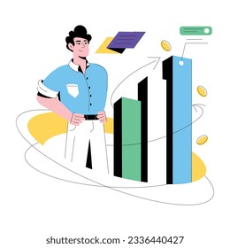A flat illustration of business analytics 