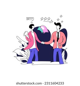 Flat Illustration Business Congratulation for Landing Page Web Mobile App. This modern, minimalist design is perfect for your next project. Featuring a line shape style