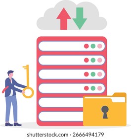 Flat illustration of businessman announcing message