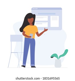Flat illustration bussines presentation for landing page 
