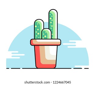 The flat illustration. Cactus icon.