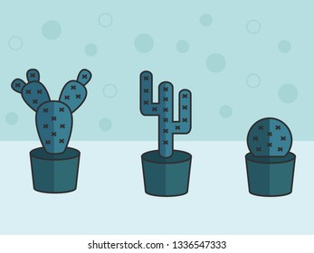 flat illustration of cactus in pot