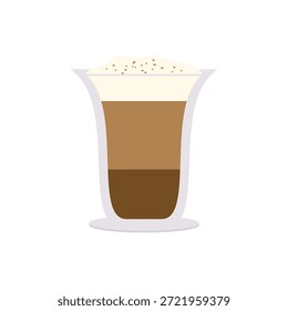 Flache Illustration von Caffe Latte für Menükonzept. Einfaches Vektordesign. Cartoon einfaches Objekt.