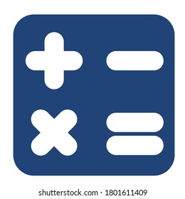 flat illustration of calculator vector icon, mathematics sign symbol.