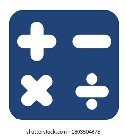 flat illustration of calculator vector icon, mathematics sign symbol.