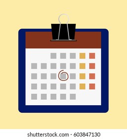 Flat illustration of calendar. Vector icon.