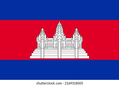 Ilustración plana de la bandera de Camboya