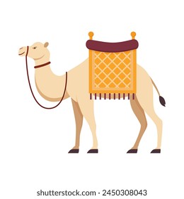 Flat illustration of camel on isolated background