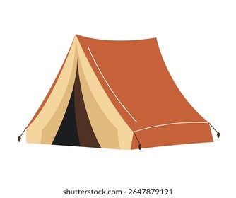 Flat illustration of camping tent for outdoor adventure design, travel projects, tourism and nature graphics

