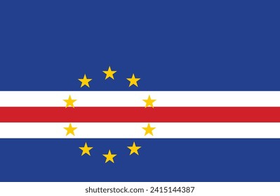 Flat Illustration of Cape Verde national flag. Cape Verde flag design. 
