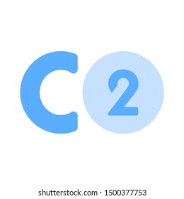 flat illustration of carbon dioxide vector icon. pollution sign symbol