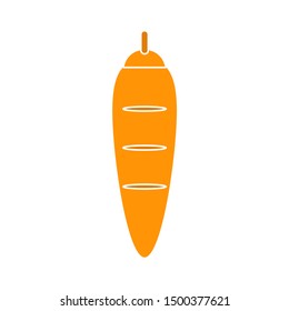 flat illustration of carrot vector icon. healthy food sign symbol