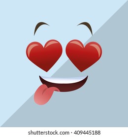 Flat illustration of cartoon face design 