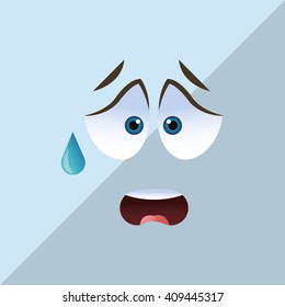 Flat illustration of cartoon face design 