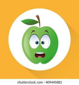 Flat illustration of cartoon face design 