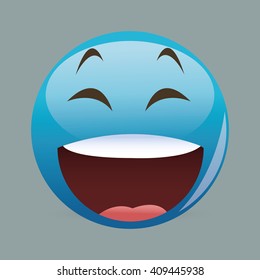 Flat illustration of cartoon face design 