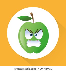 Flat illustration of cartoon face design 