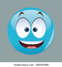 Flat illustration of cartoon face design 