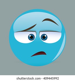 Flat illustration of cartoon face design 
