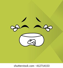 Flat illustration of cartoon face design 