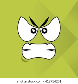 Flat illustration of cartoon face design 