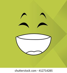 Flat illustration of cartoon face design 