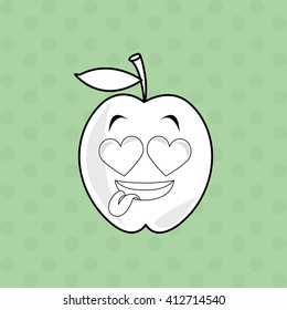 Flat illustration of cartoon face design 